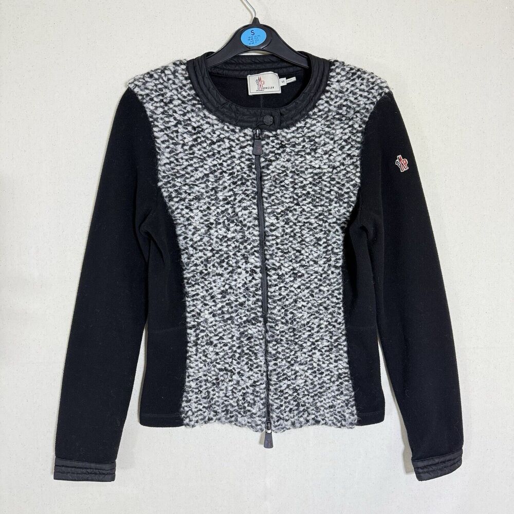 Moncler Grenoble cardigan jumper sweater cardigan textured black and white Small